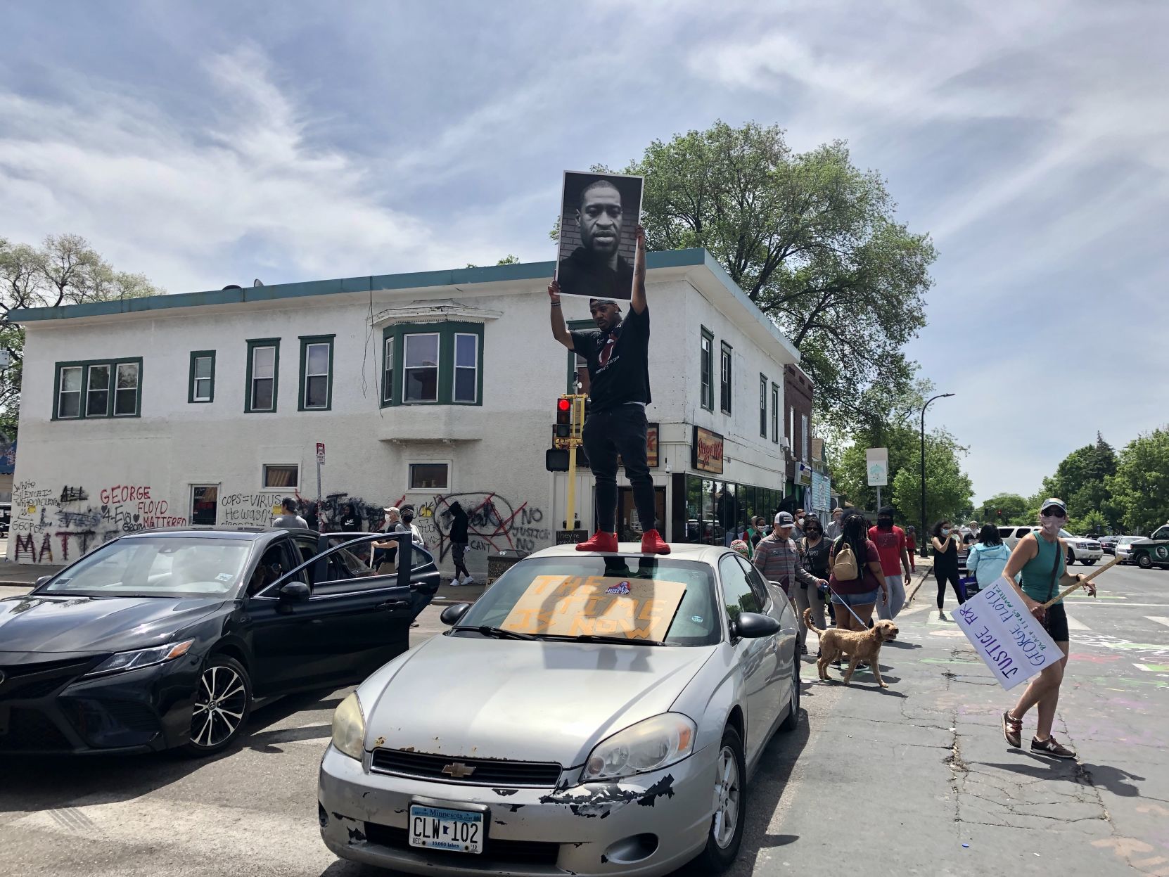 George Floyd memorial gathering in Minneapolis